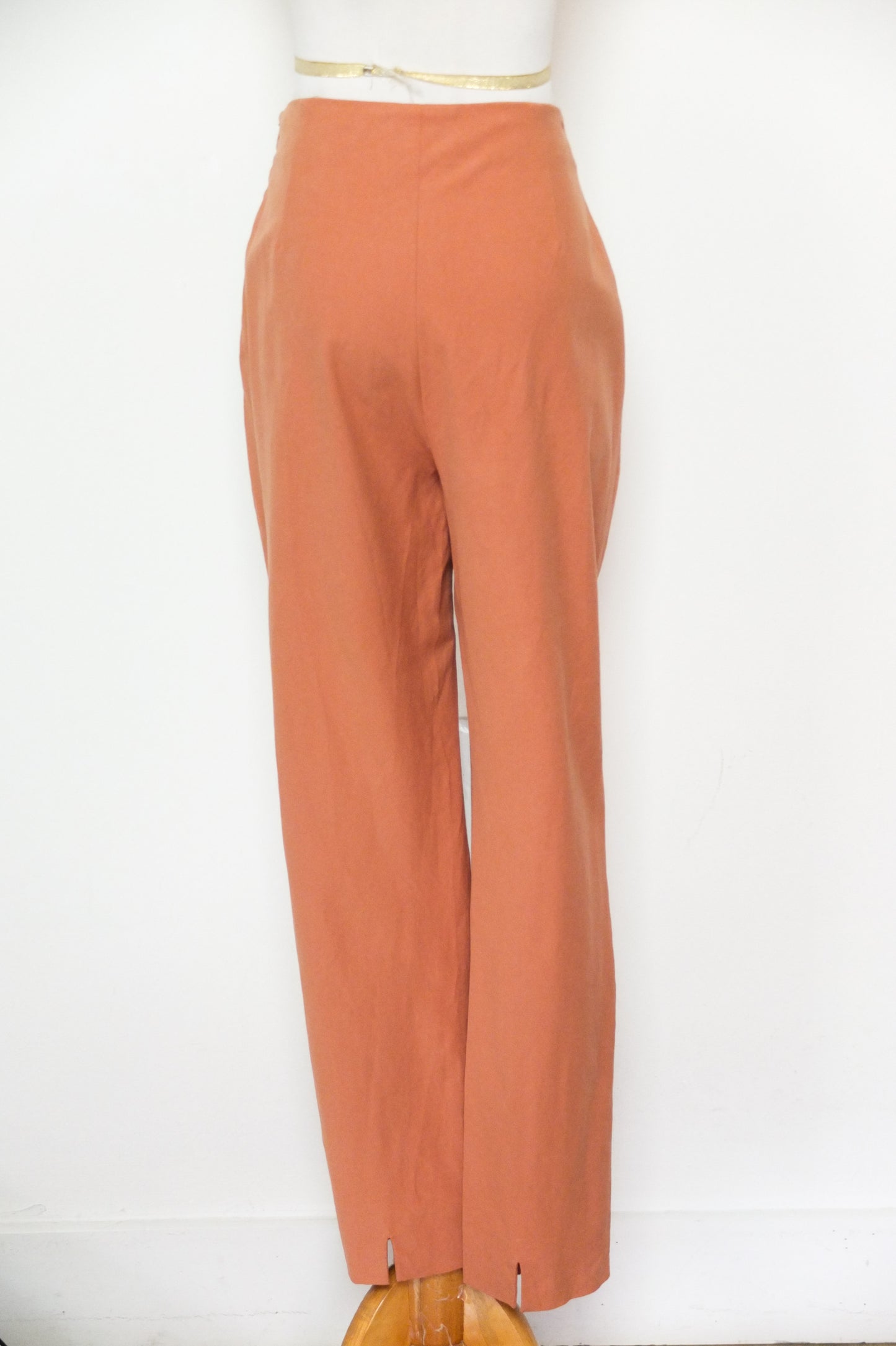 Piazza Sempione Peach Italian Cotton High Rise Pants (M)