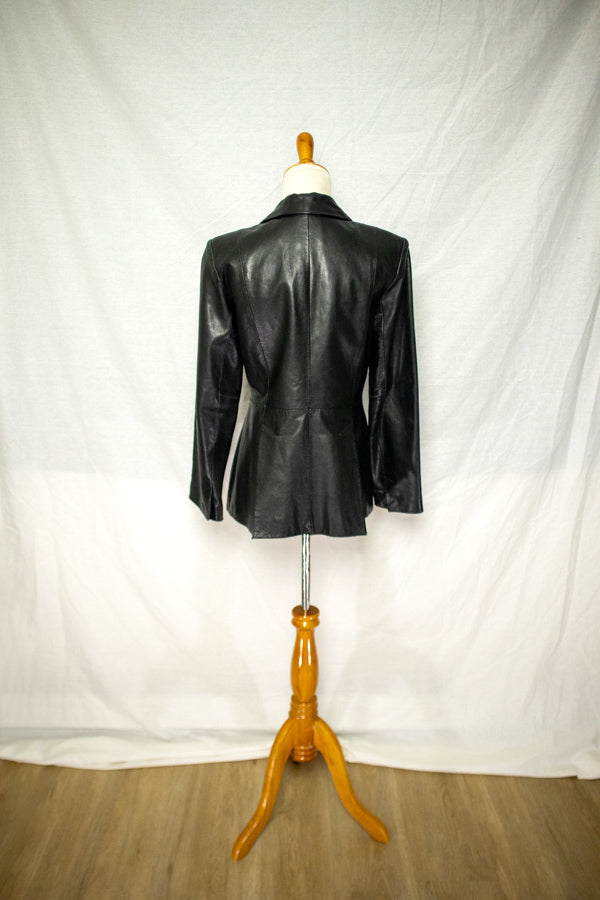 Kenneth Cole Black Leather Jacket (XS)