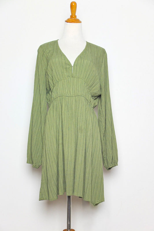 Y2K Olive Goddess Summer Dress (M)