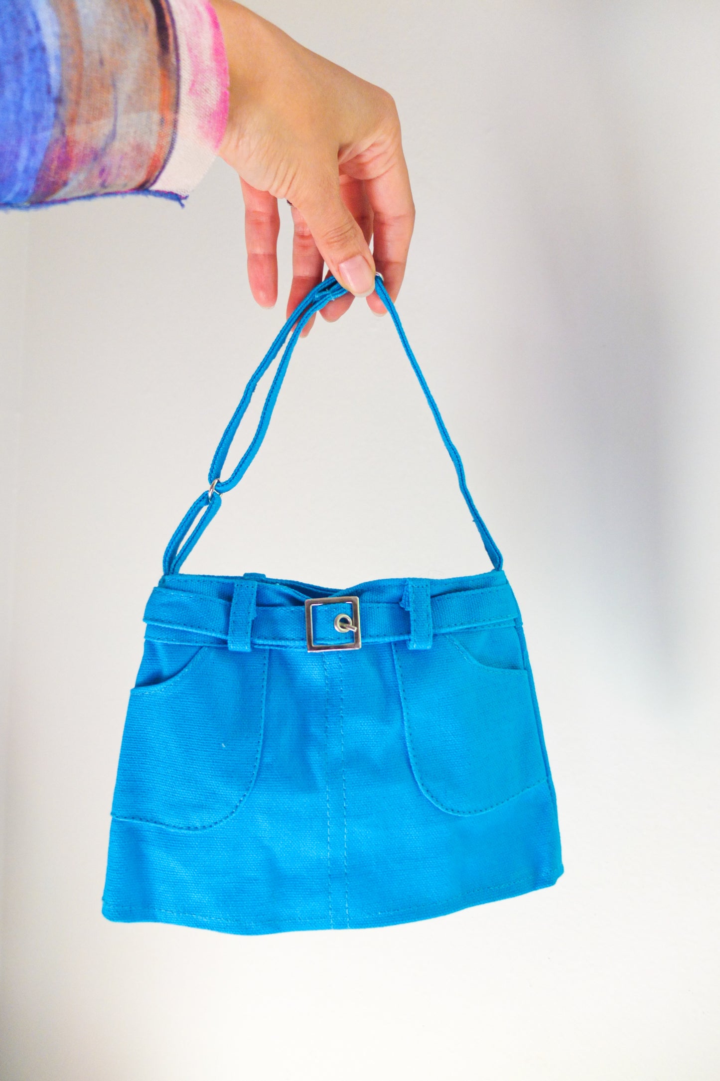 Blue Mini Denim Skirt Purse