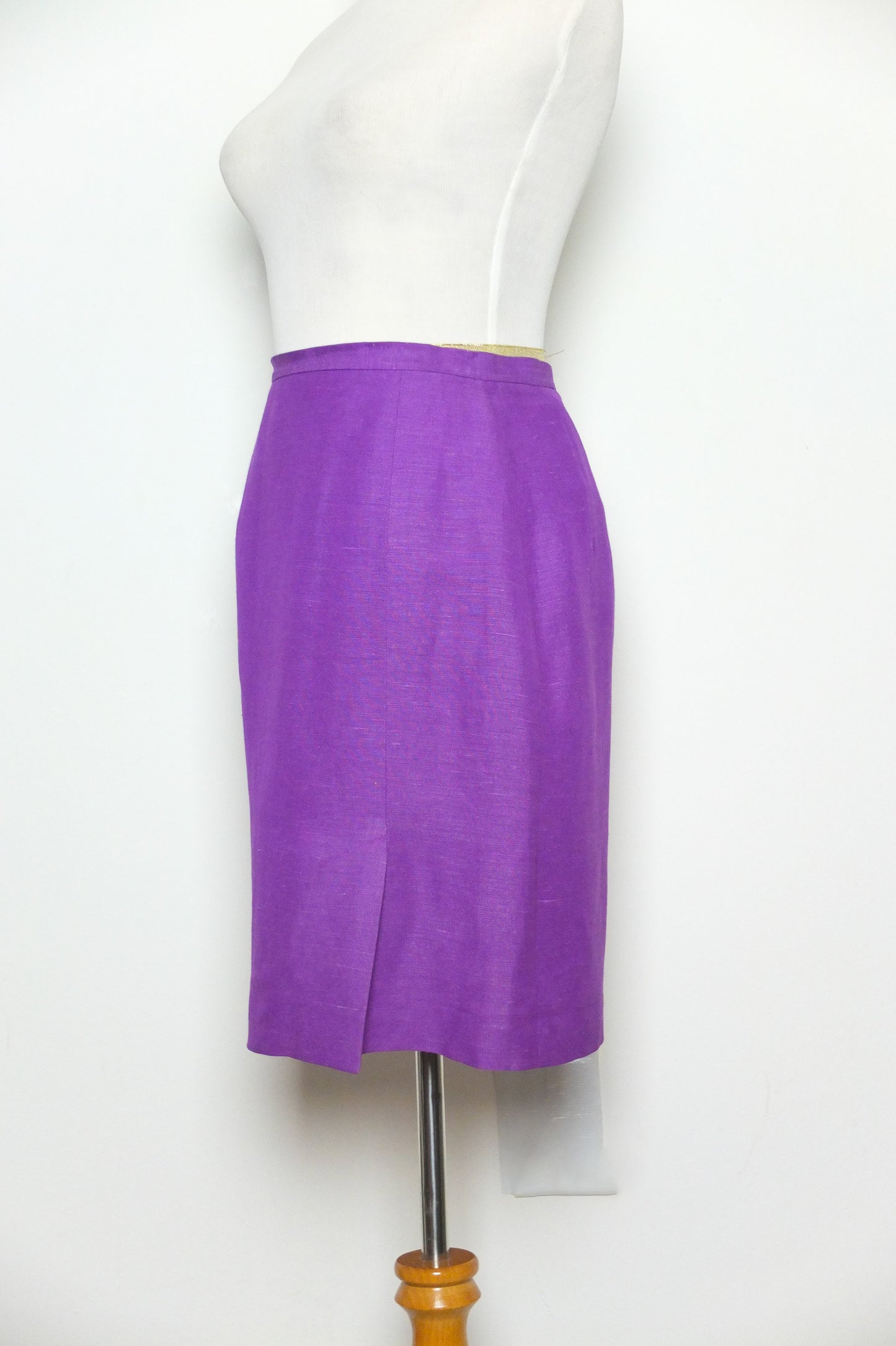 Vtg 80s Harve Benard Purple Linen Skirt (XS-S)