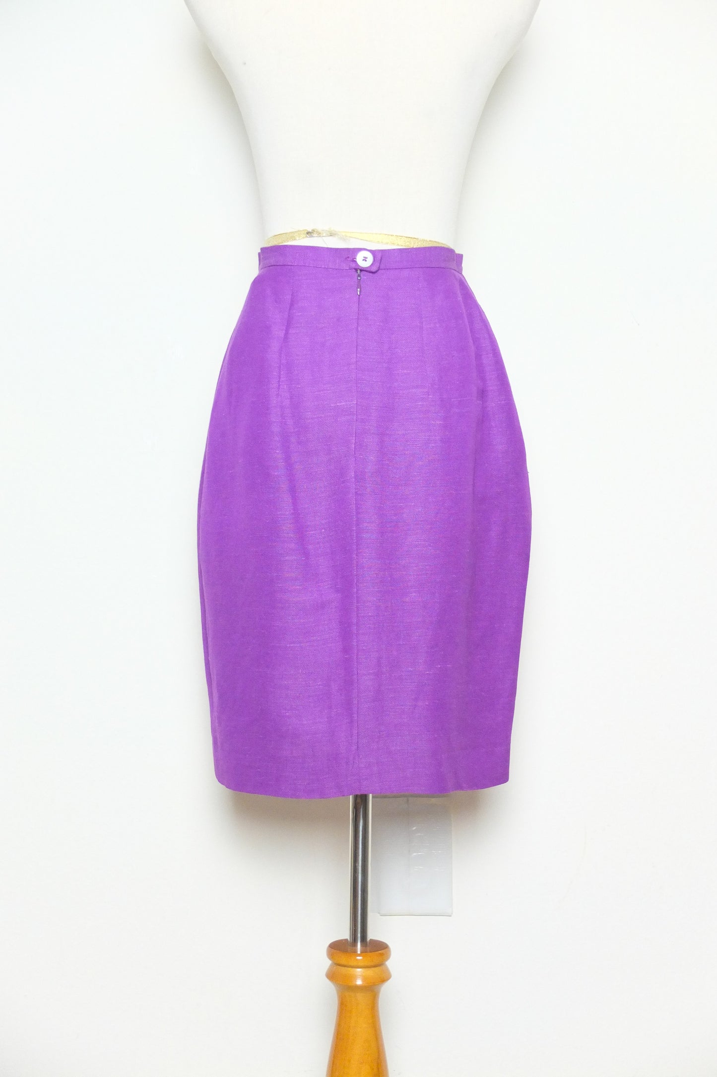 Vtg 80s Harve Benard Purple Linen Skirt (XS-S)