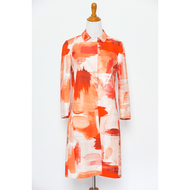 Piazza Sempione Coral Canvas Italian Cotton Jacket