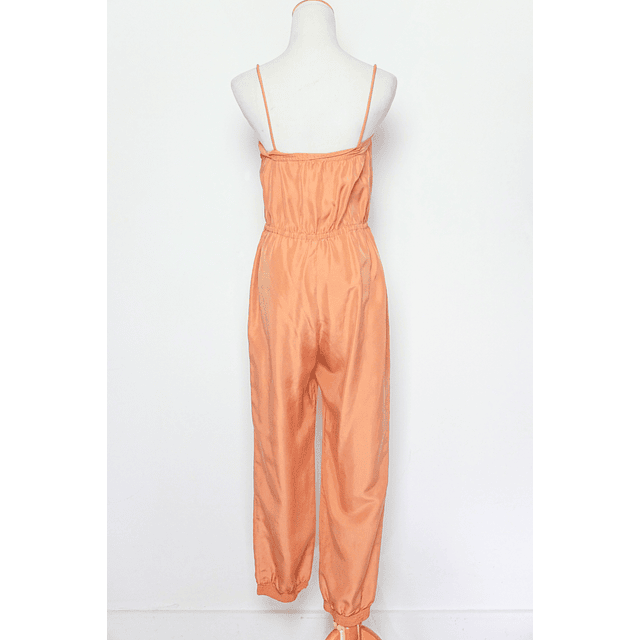 A.P.C. Peach Square Neckline Silk Jumpsuit