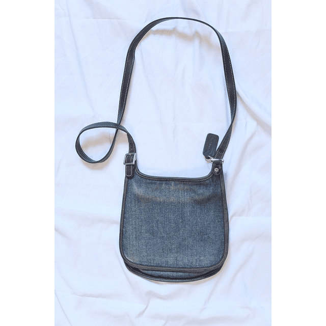 Vintage Coach Distressed Denim Flap Crossbody