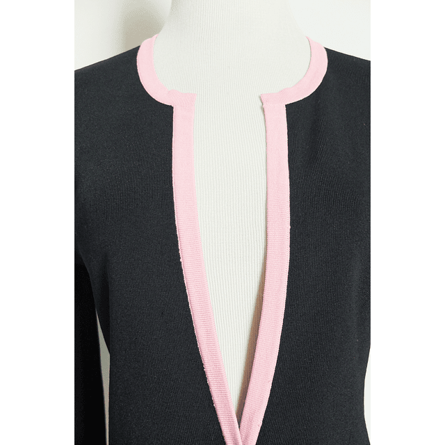 Y2K Black Pink Rose Petals Knit Cardigan