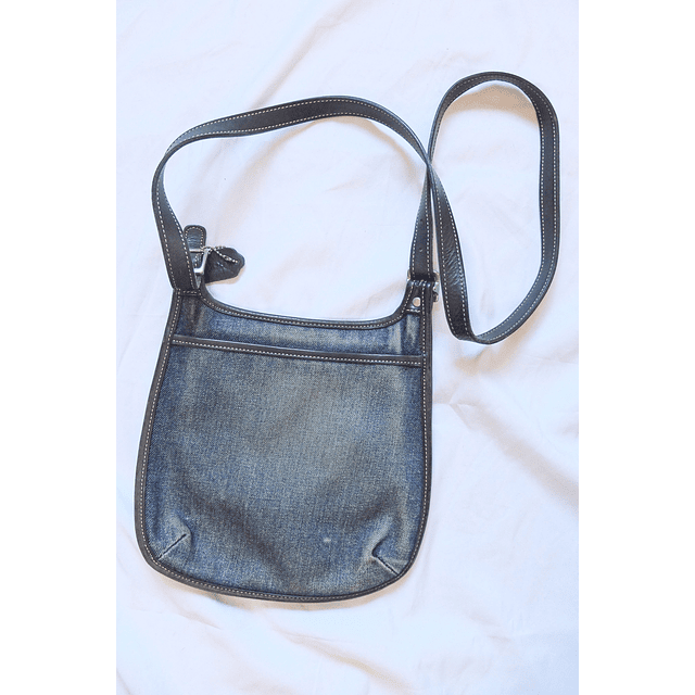 Vintage Coach Distressed Denim Flap Crossbody