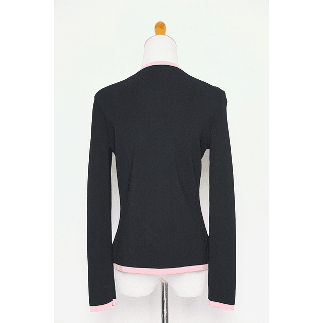 Y2K Black Pink Rose Petals Knit Cardigan