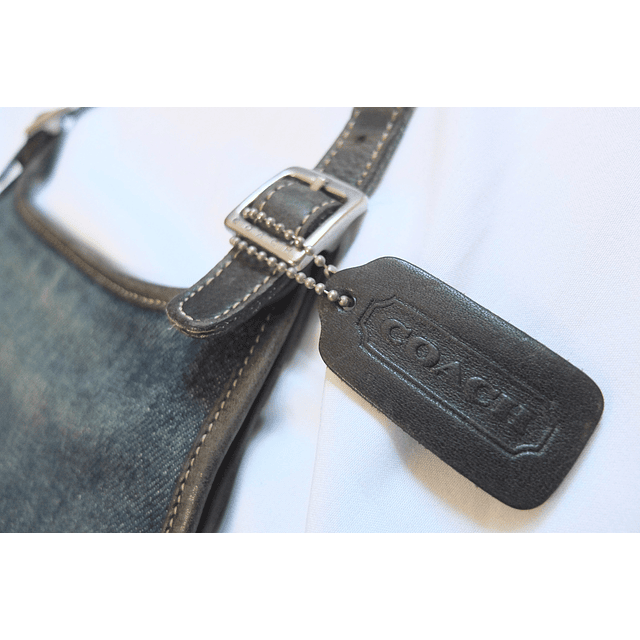 Vintage Coach Distressed Denim Flap Crossbody