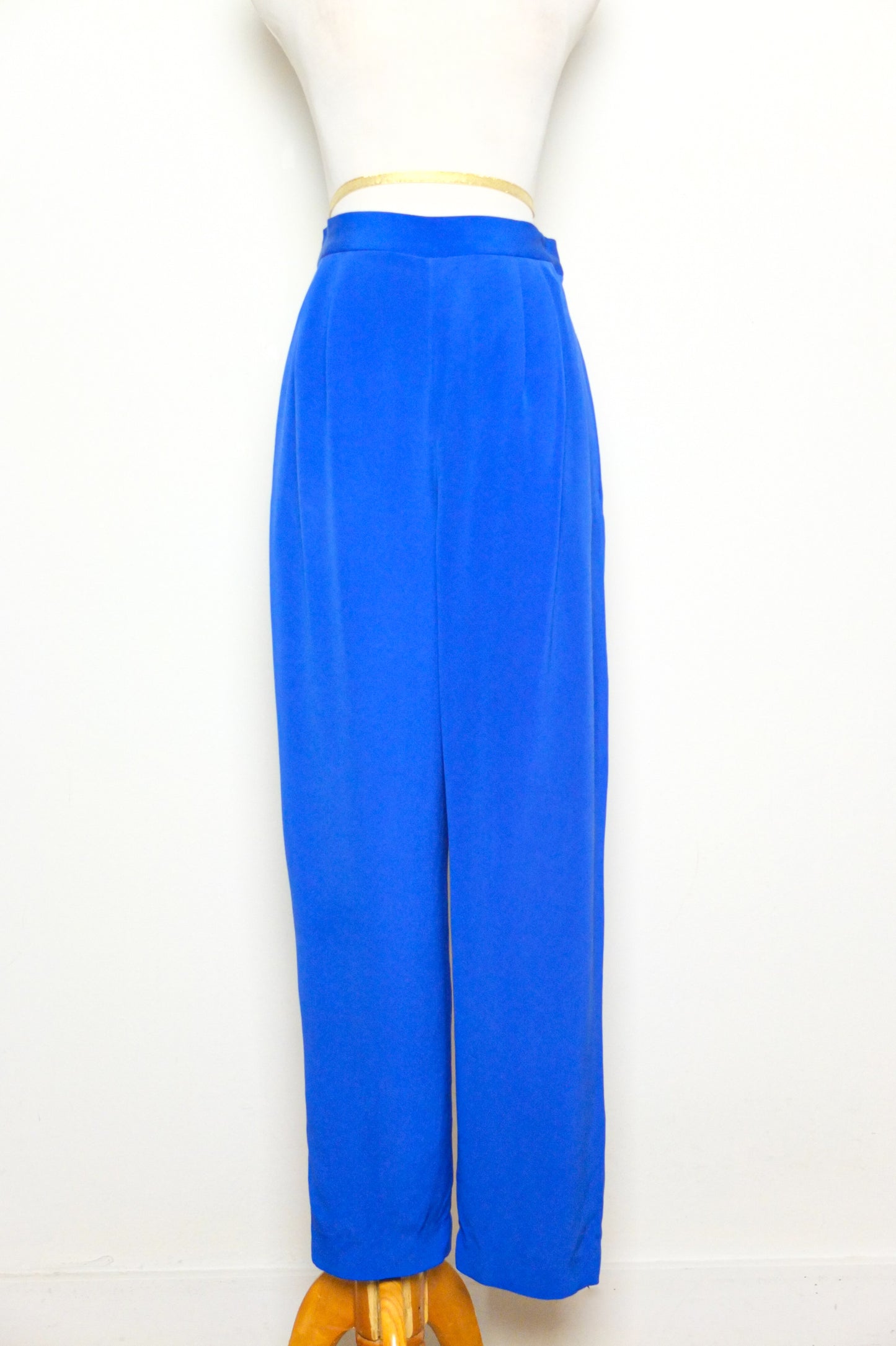 Vintage Maggi London Cobalt Blue Silk Pants (S-M)