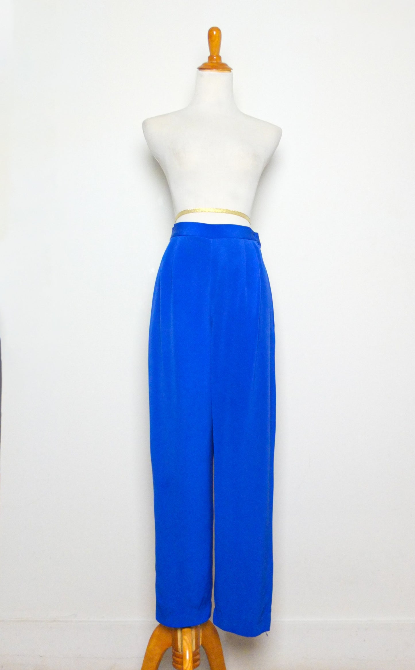 Vintage Maggi London Cobalt Blue Silk Pants (S-M)