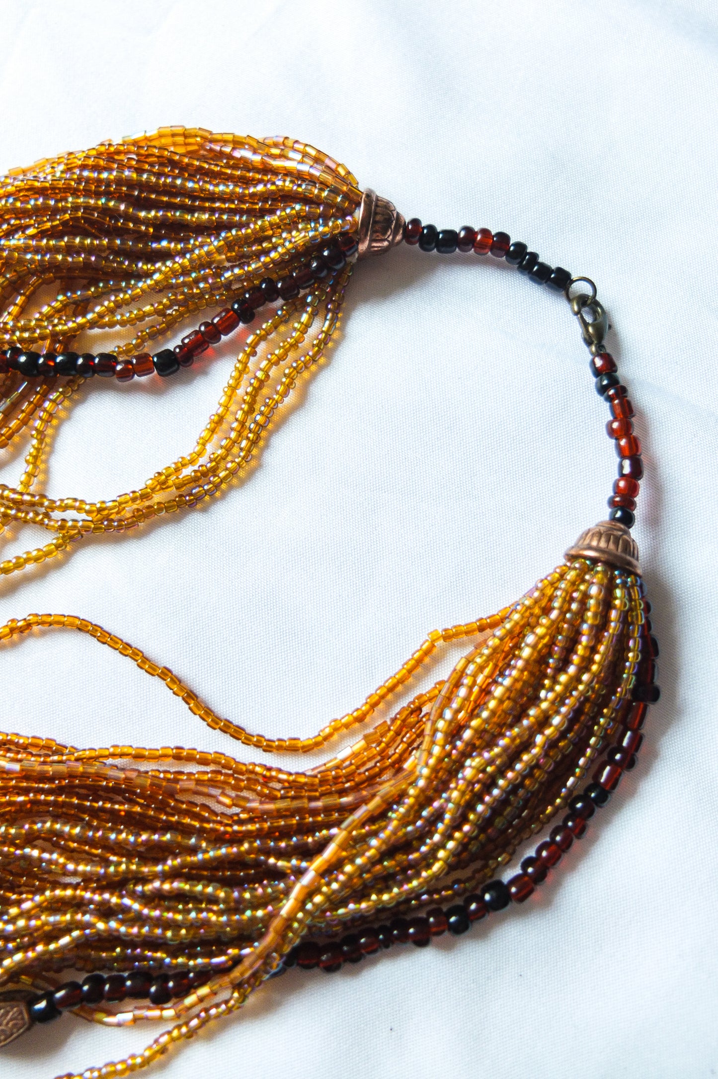 Yellow Brown Beaded Necklace