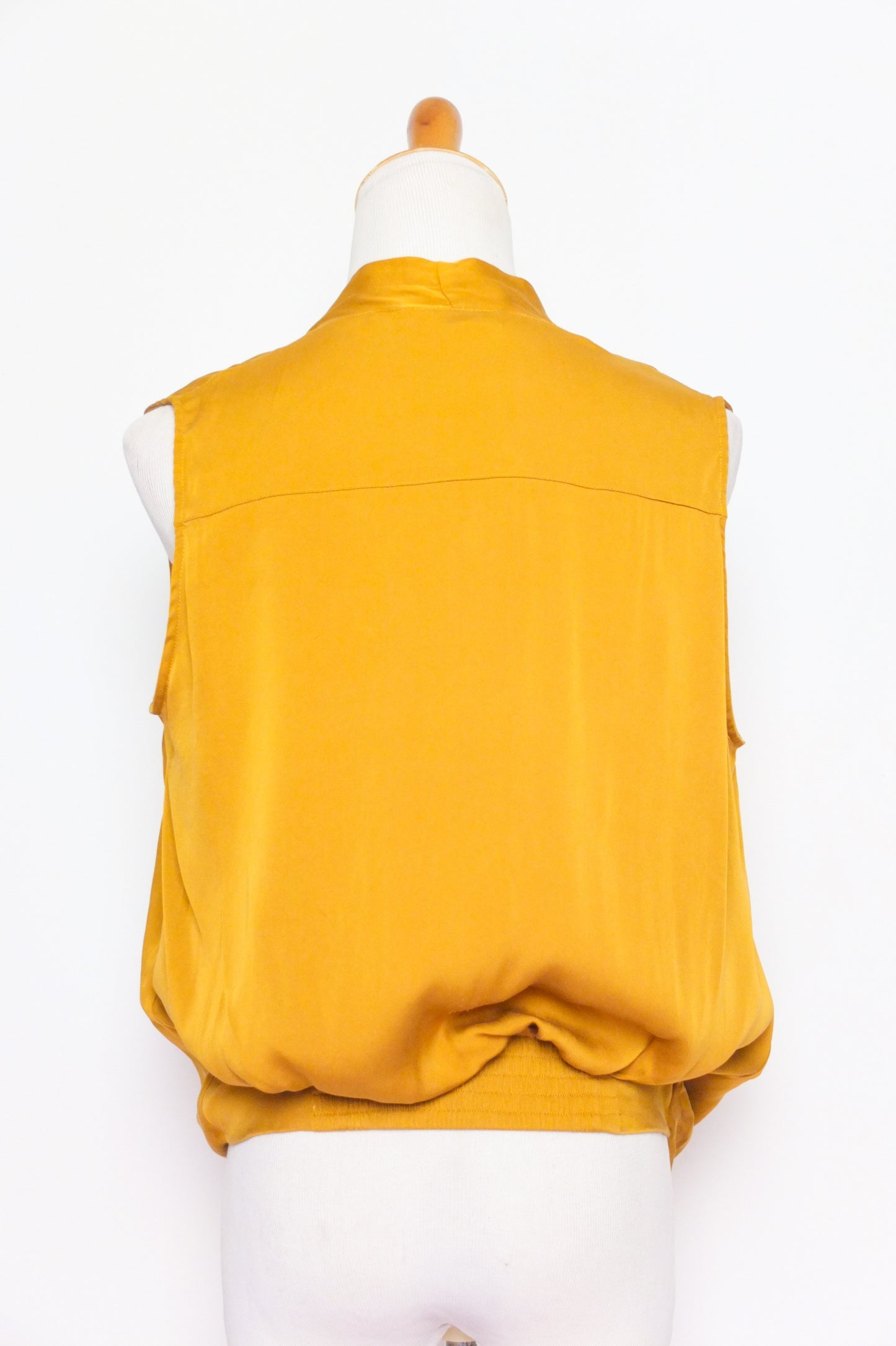 DVF Gold Silk Cowl Neck Sleeveless Top (S)