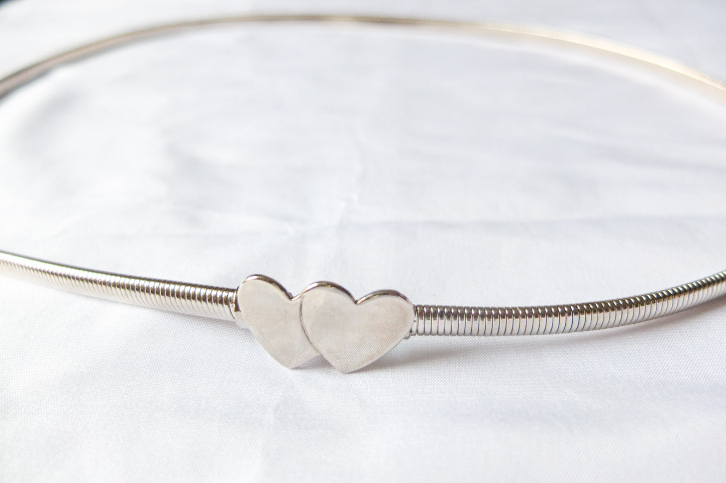 Silver Hearts Slinky Stretchy Belt (M)