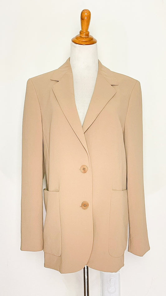 Wilfred Sorrento Beige Caramel Button Front Blazer (S)