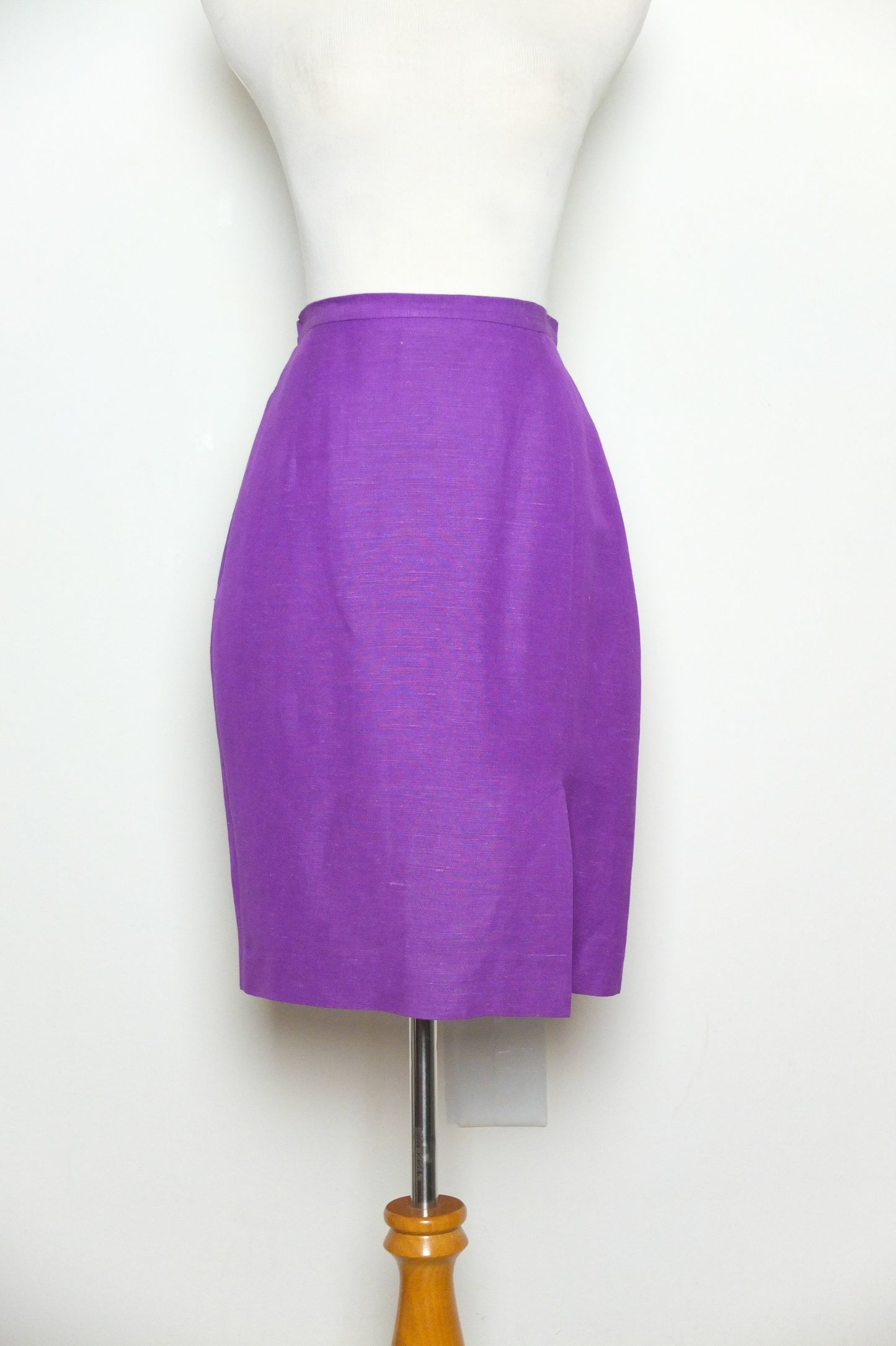 Vtg 80s Harve Benard Purple Linen Skirt (XS-S)