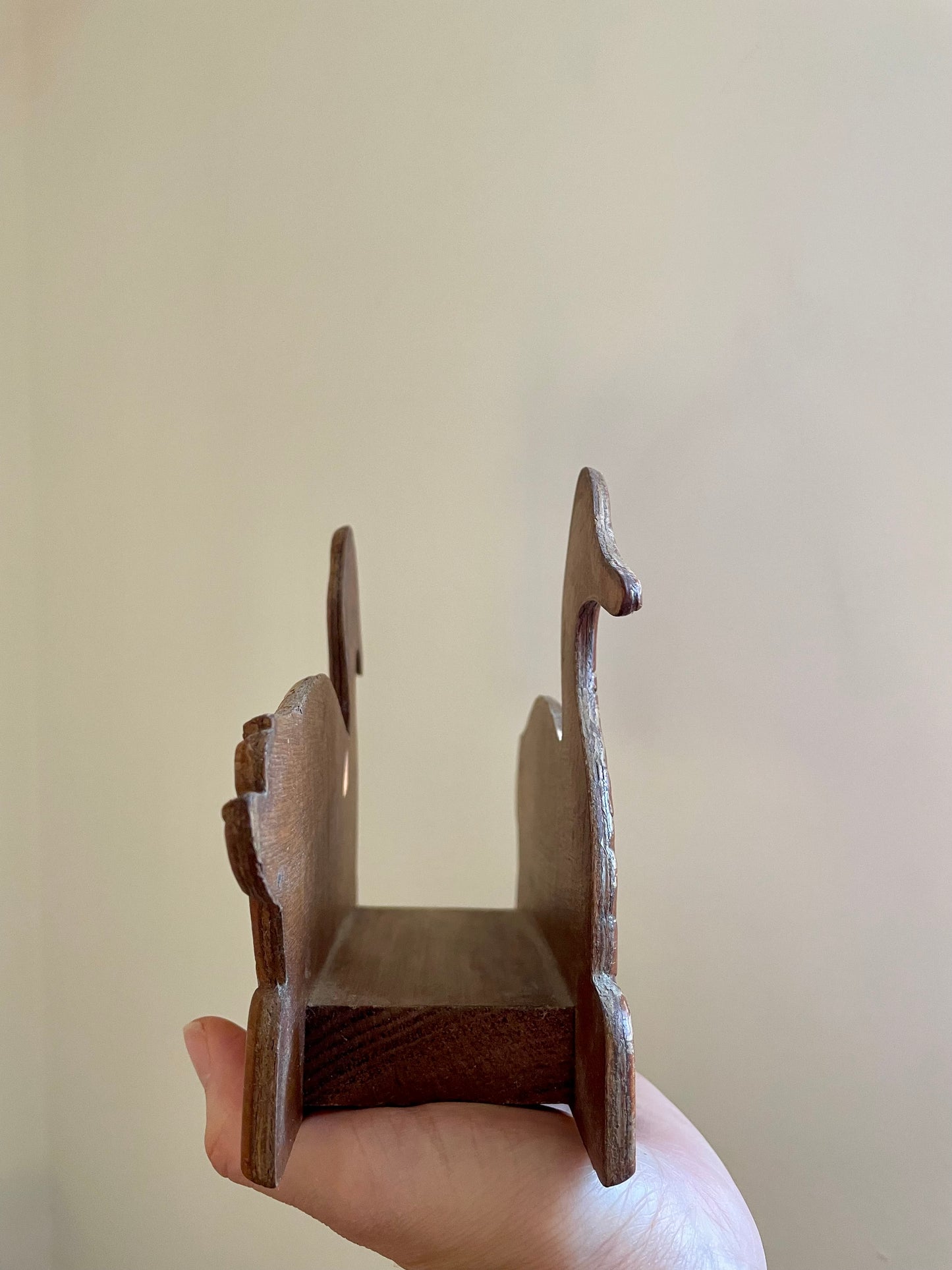 Mid Century Carved Wood Duck Napkin/Letter Holder