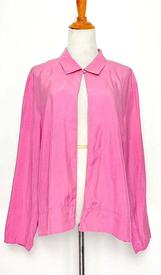 Pink Vintage Lord & Taylor Silk Blouse Cape (L-XL)