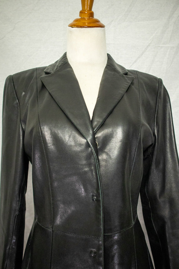 Kenneth Cole Black Leather Jacket (XS)