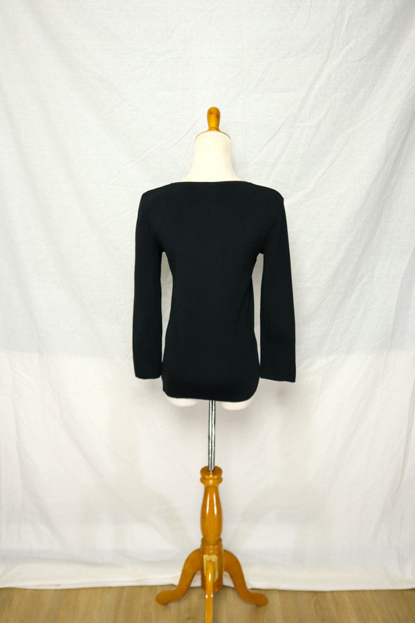 Black Y2K V-neck Knit (S)