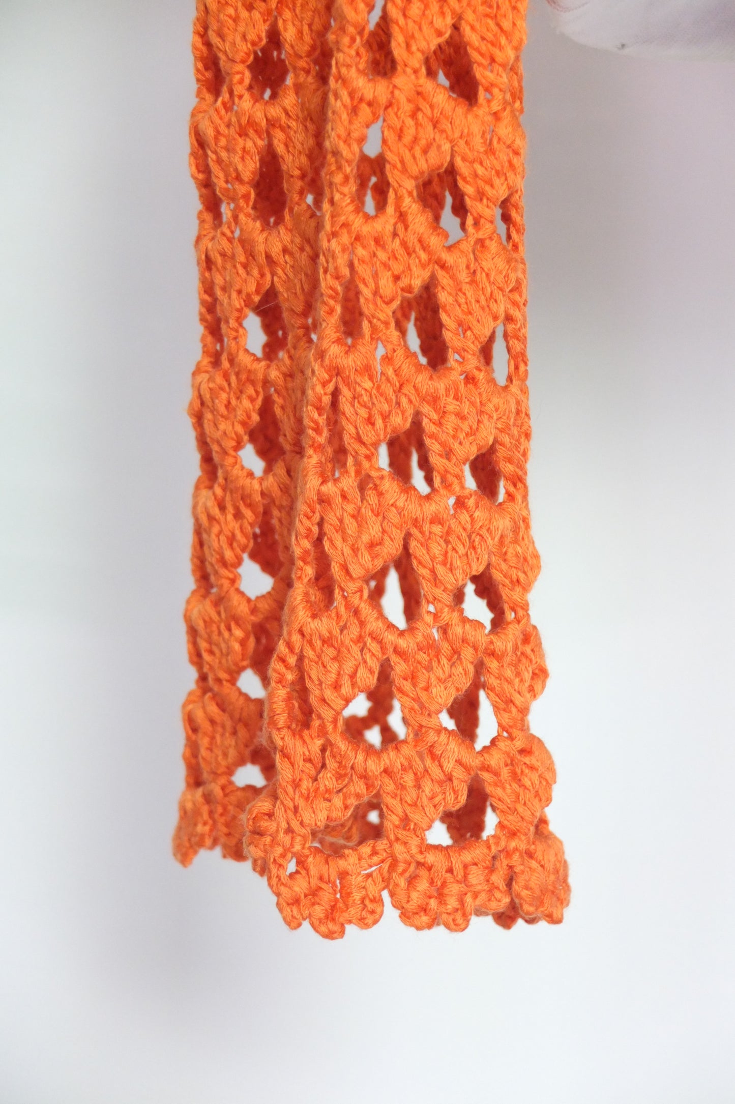 Y2K Vtg Orange Crochet Cardigan (S-M)