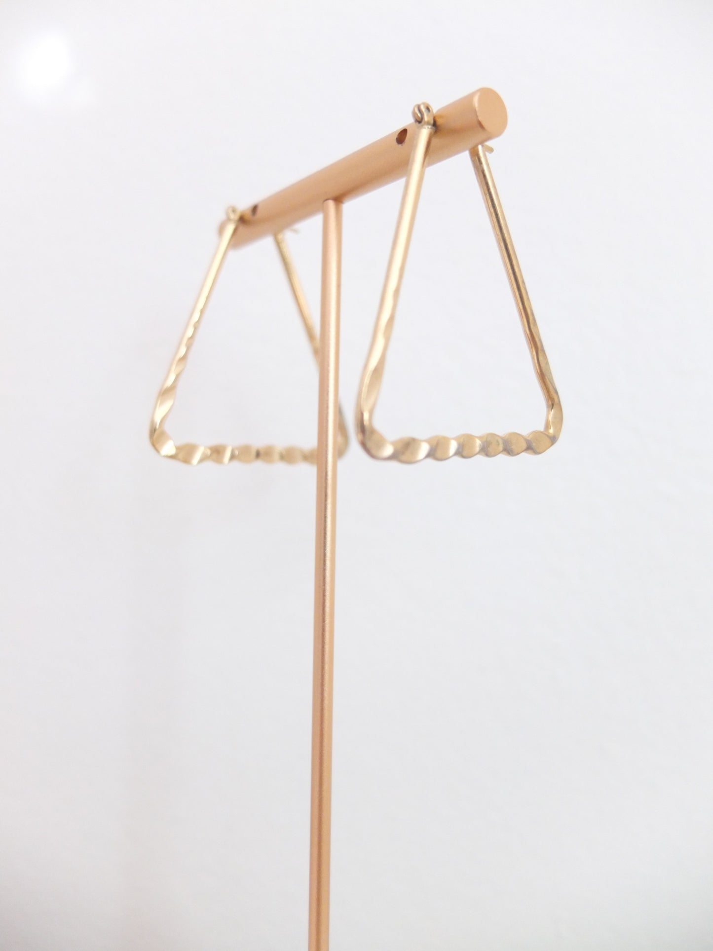 Vintage Faux Gold Triangle Hoops