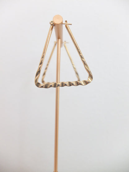 Vintage Faux Gold Triangle Hoops