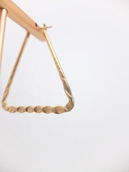 Vintage Faux Gold Triangle Hoops