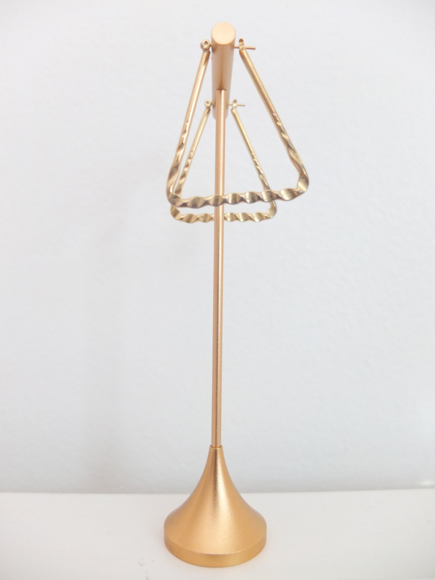 Vintage Faux Gold Triangle Hoops