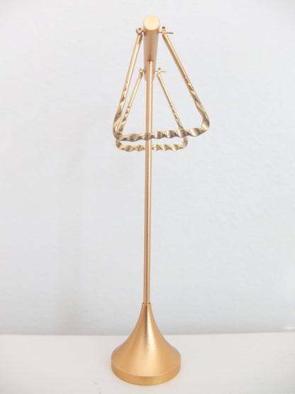 Vintage Faux Gold Triangle Hoops