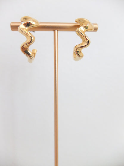 Vintage Faux Gold Zig Zag Earrings