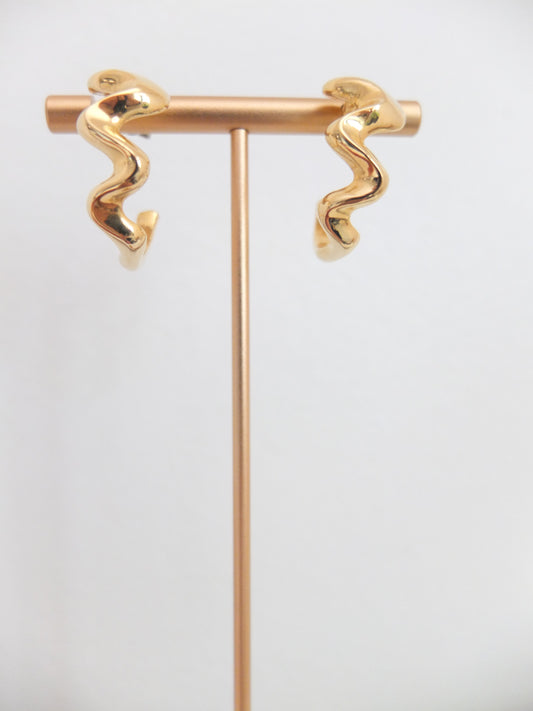 Vintage Faux Gold Zig Zag Earrings