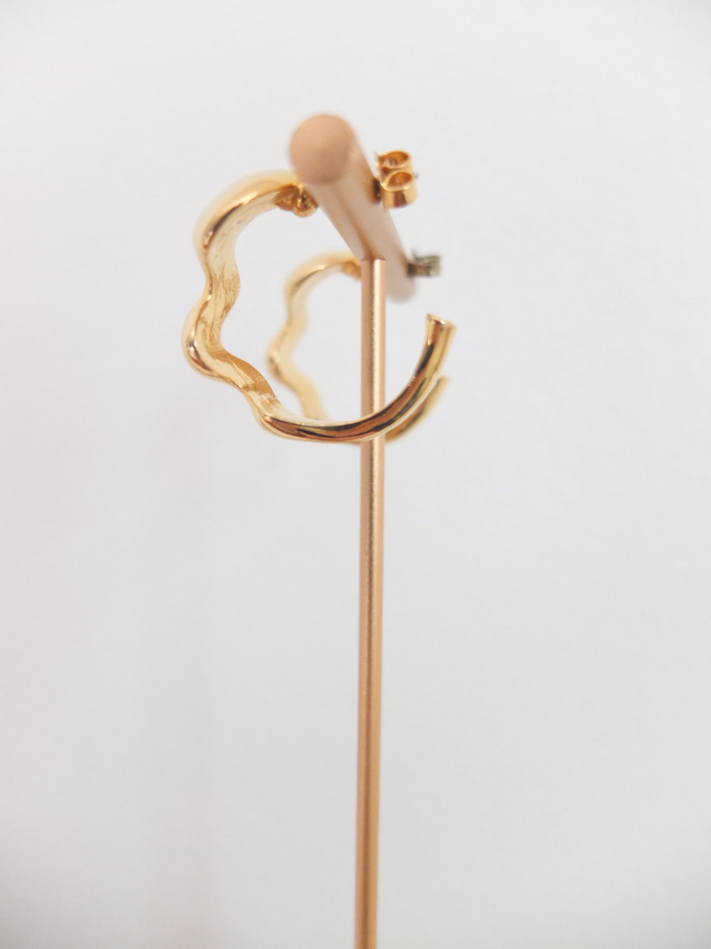 Vintage Faux Gold Zig Zag Earrings