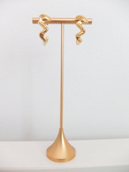 Vintage Faux Gold Zig Zag Earrings