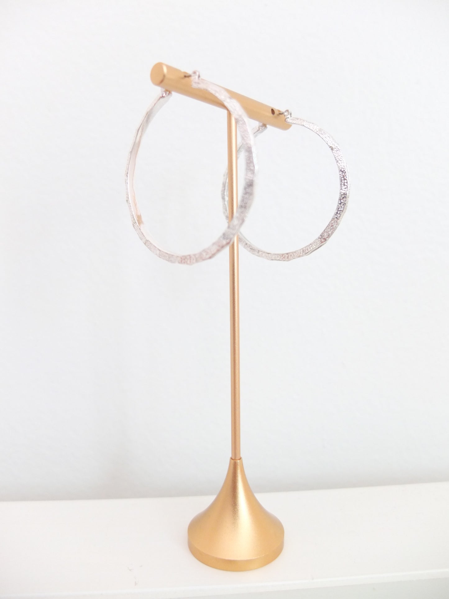Vintage Silver Tone Hoop Earrings