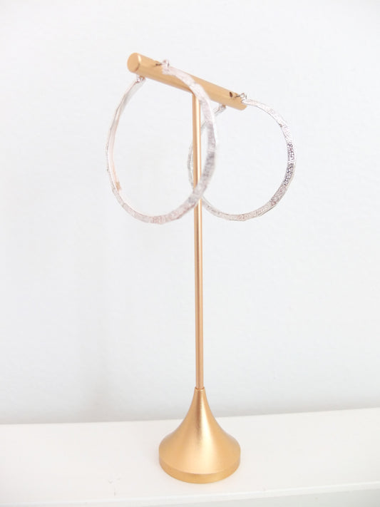 Vintage Hammered Silver Hoops