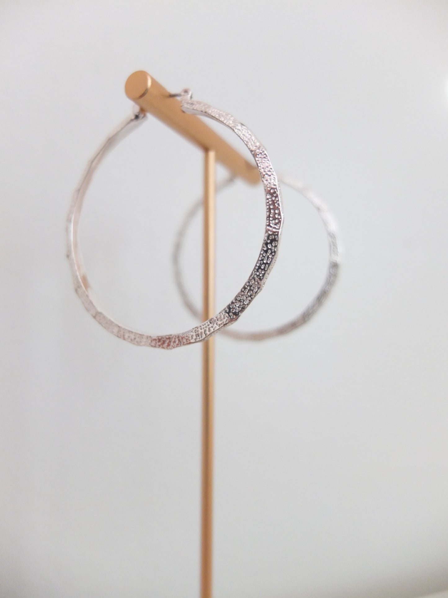 Vintage Hammered Silver Hoops