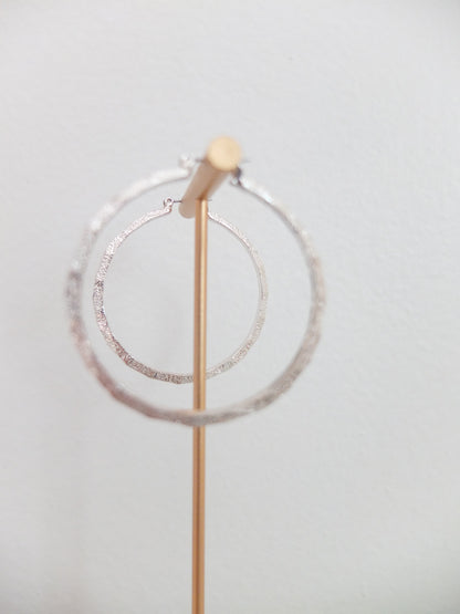 Vintage Silver Tone Hoop Earrings