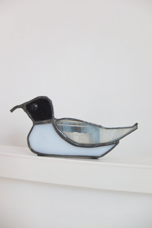 Stained Glass Laughing Gull Jewelry Trinket Box