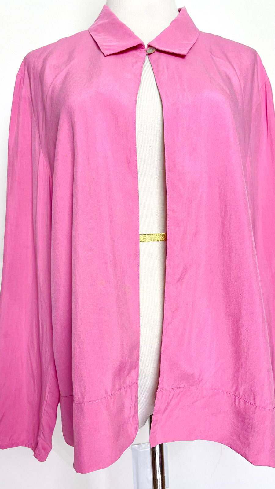 Pink Vintage Lord & Taylor Silk Blouse Cape (L-XL)