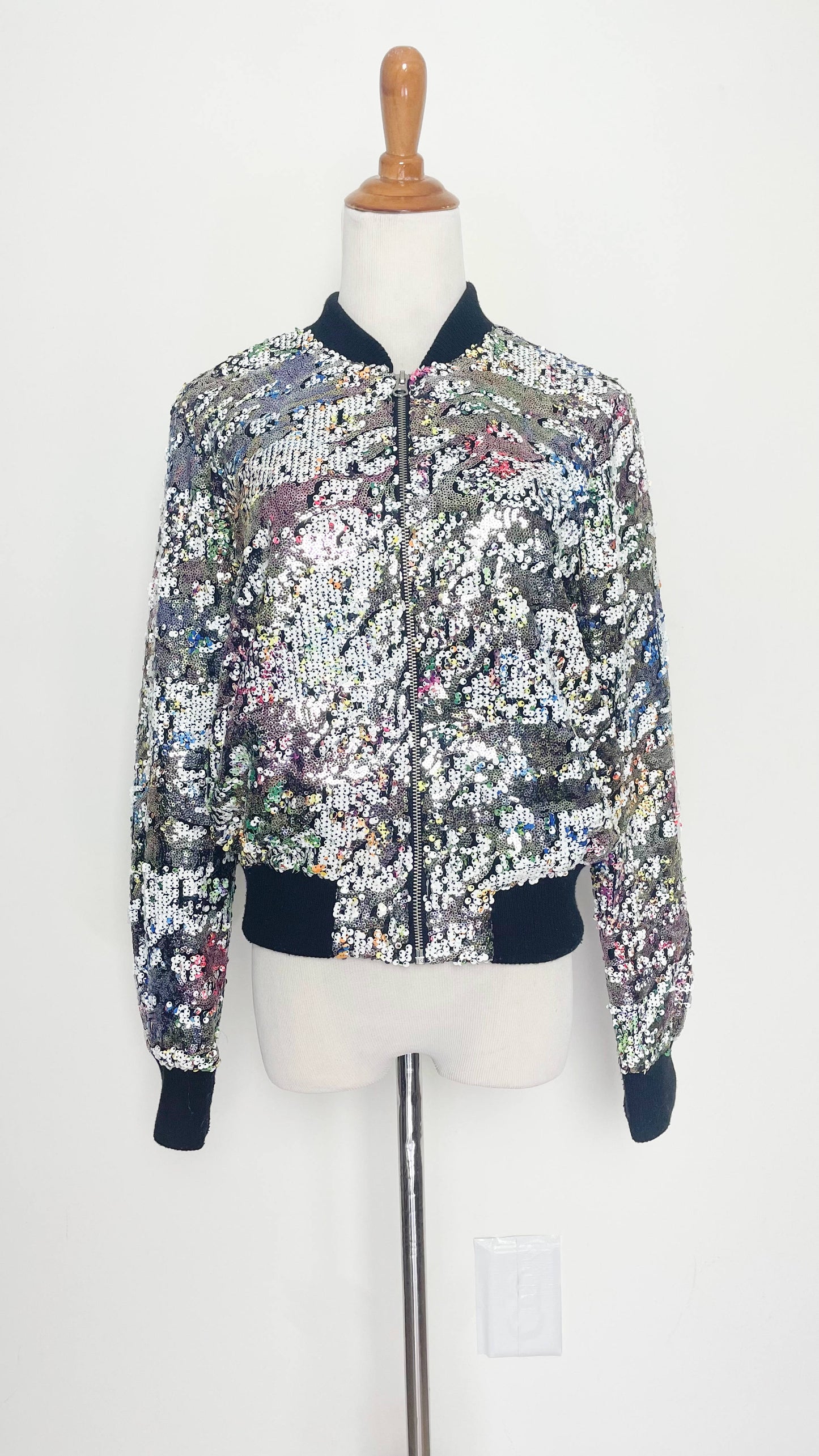 Topshop Sequins Bomber Jacket Shiny (S)