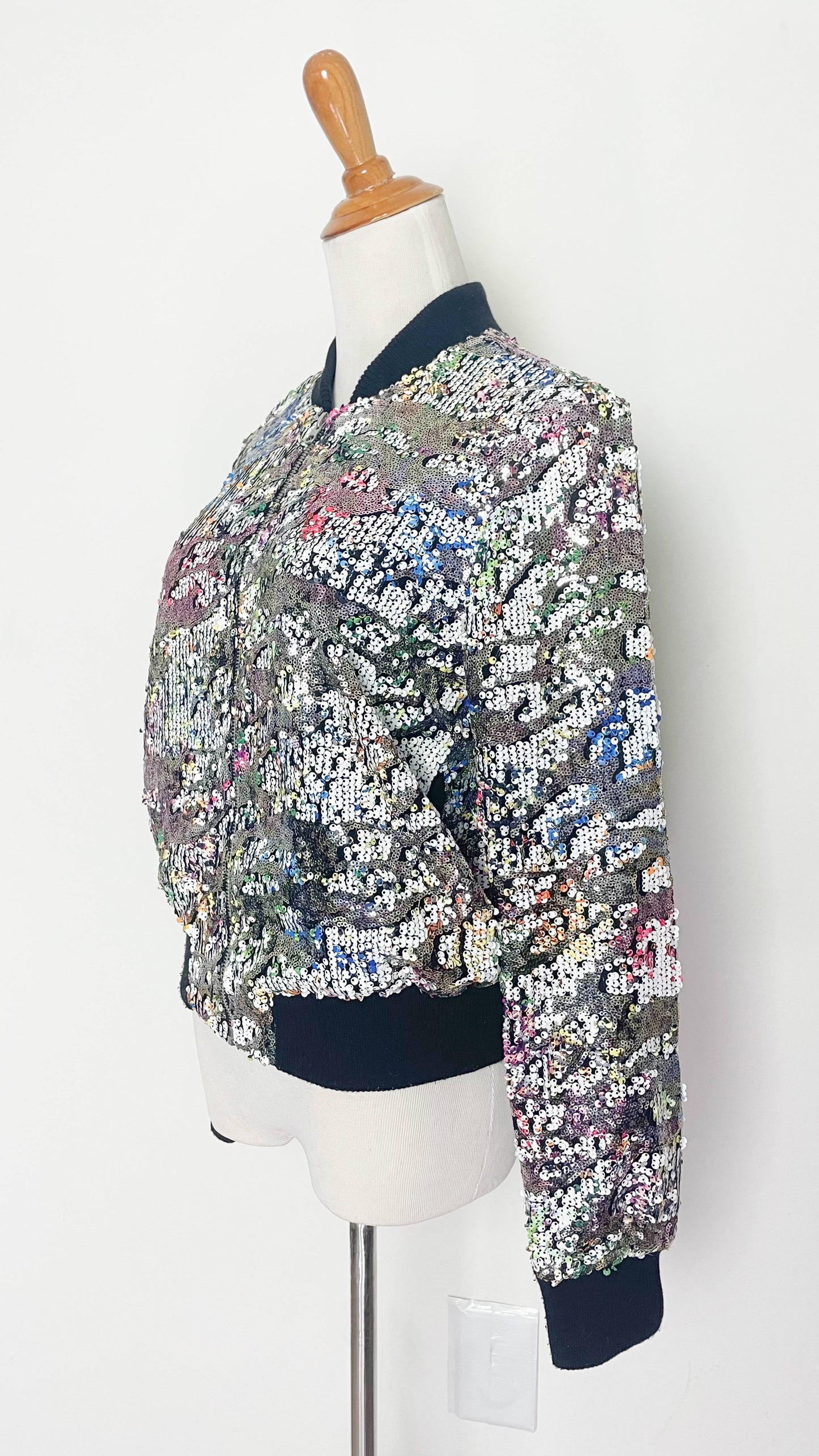 Topshop Sequins Bomber Jacket Shiny (S)