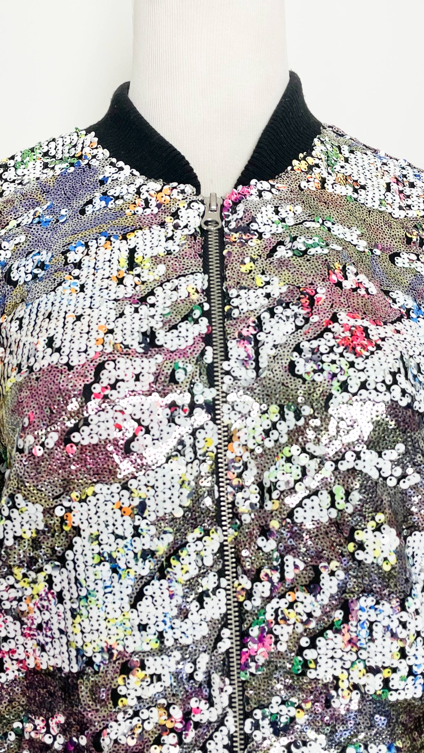 Topshop Sequins Bomber Jacket Shiny (S)