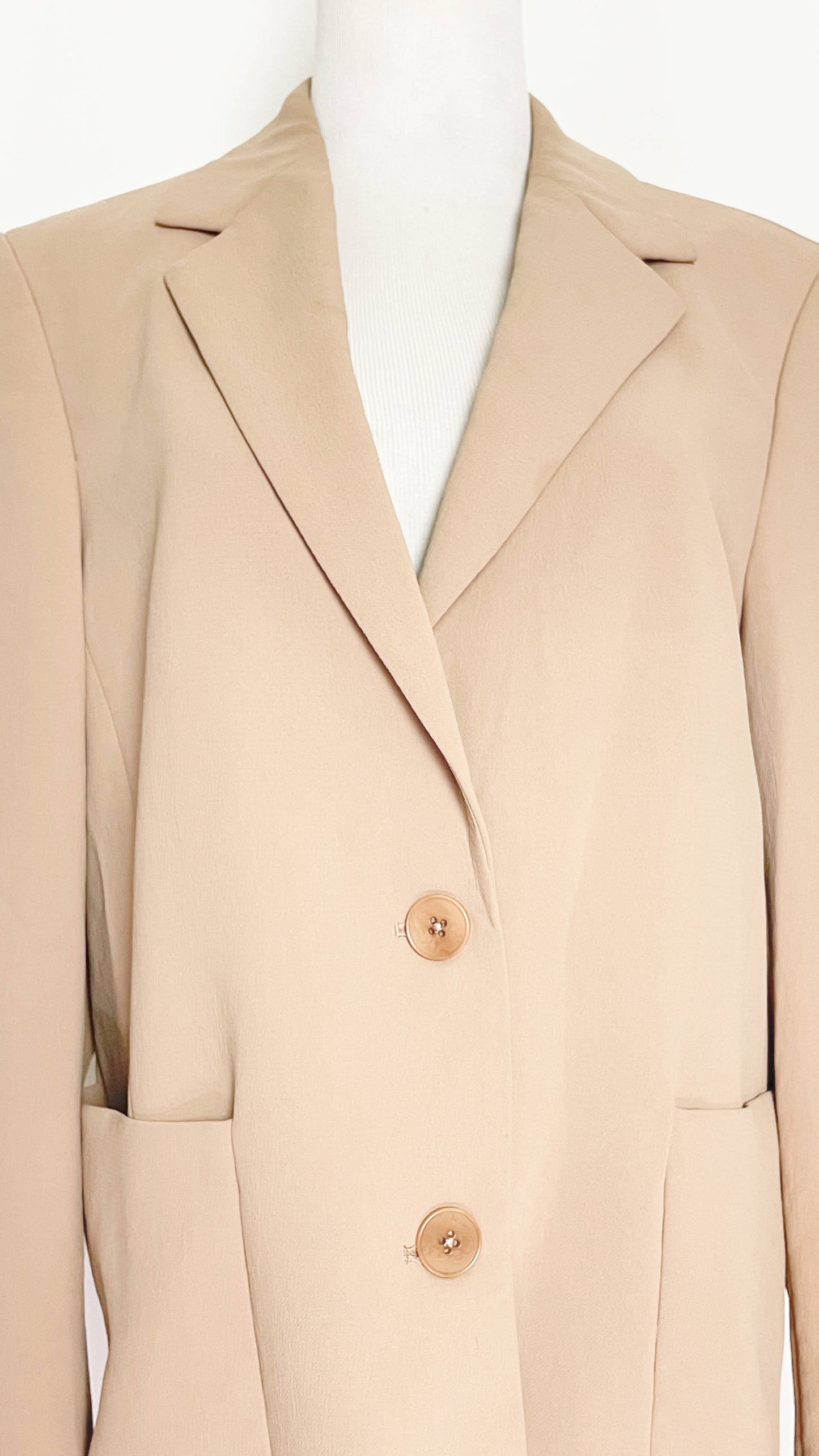 Wilfred Sorrento Beige Caramel Button Front Blazer (S)