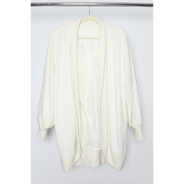 Vintage 80s Ivory Angora Lambswool Long Cardigan Open Jacket